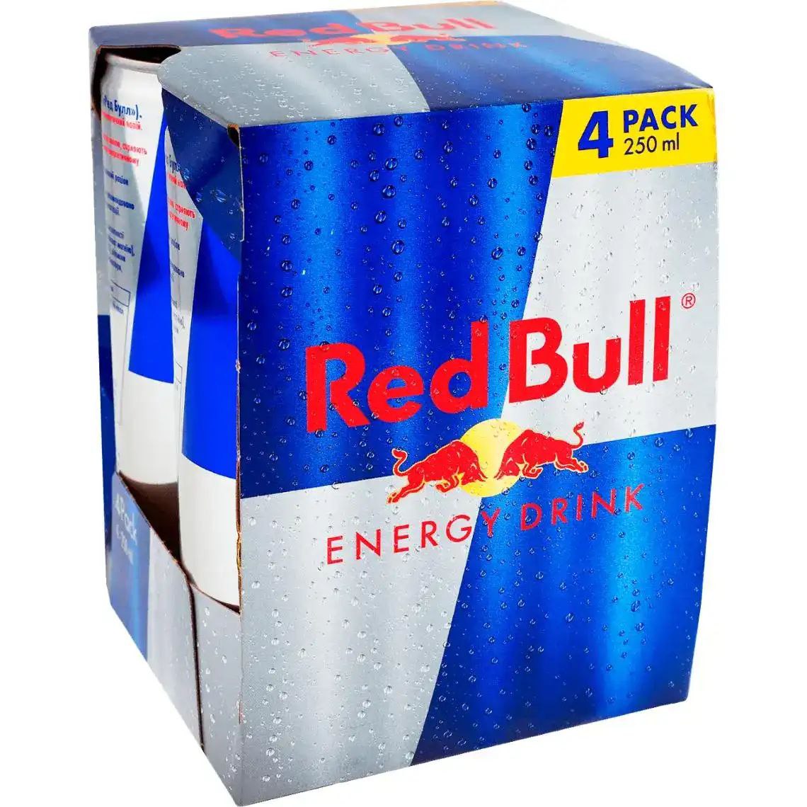 Енергетичний б/а напій Red Bull 4 шт по 0.25 л з/б